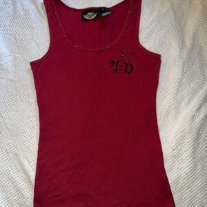 Harley-Davidson Red Tank Top with Star Detail